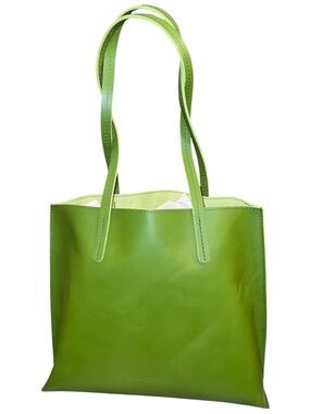Portland Leather August Leather Tote in Green Apple